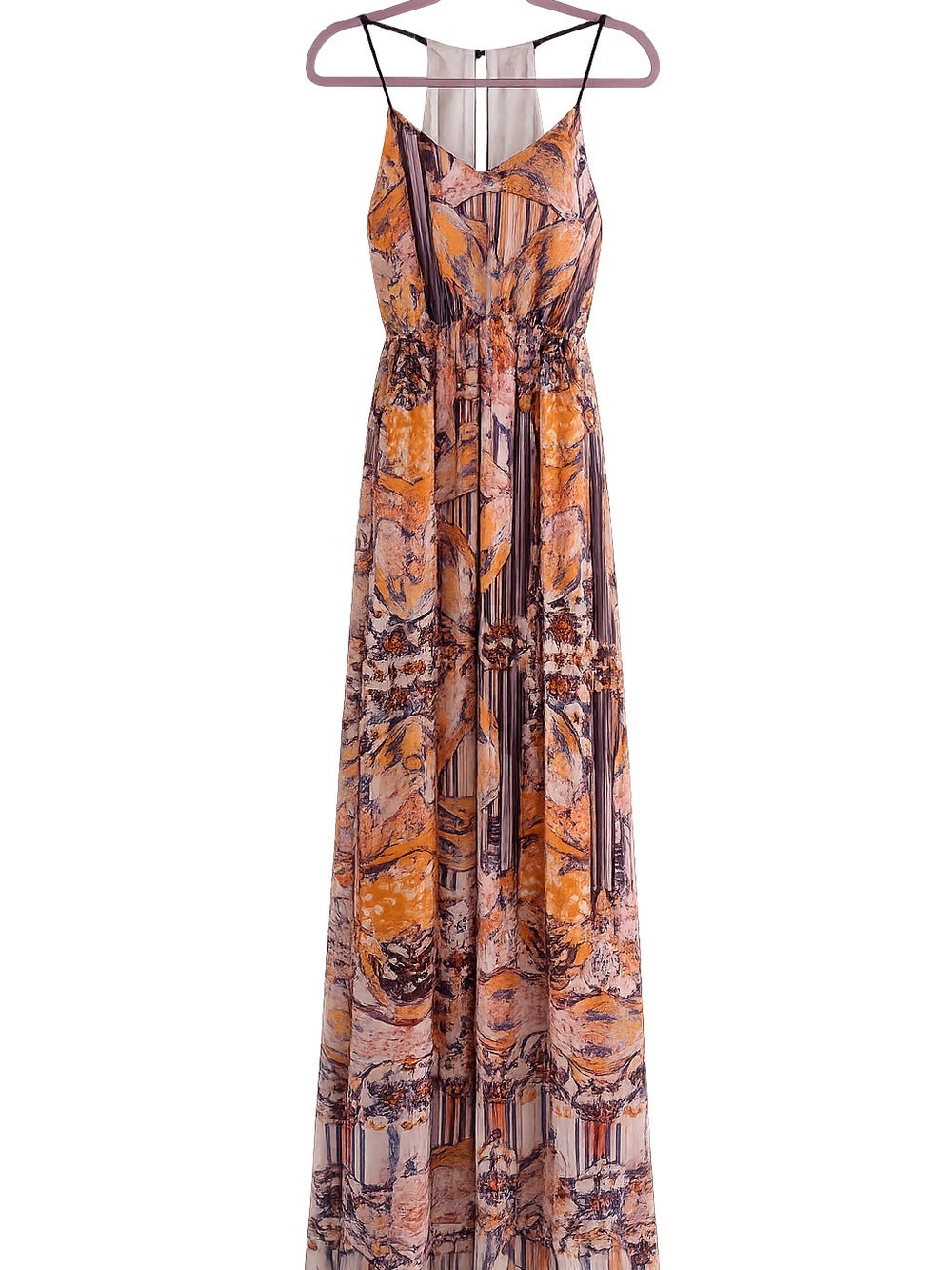 Arden B Printed Maxi Dress Size Small Boho Racerback